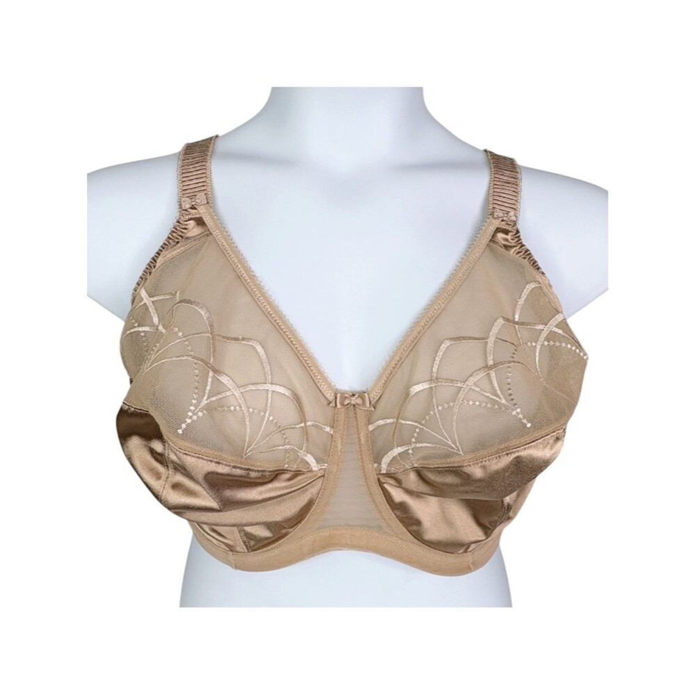 Elomi Cate Underwire Bra sz 38K (US) / 38H(UK) * Hazel Tan Beige Unlined Neutral